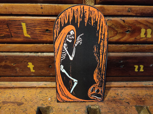Arched Skeleton Halloween Wood Cutout-The Sawmill Shop
