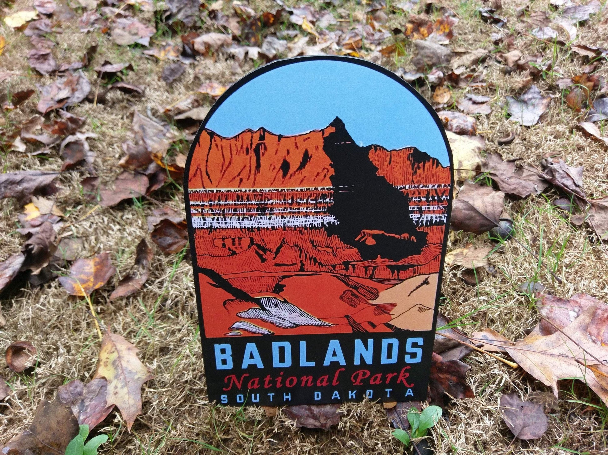 Badlands National Park South Dakota Vintage Artwork Wood Cutout-The Sawmill Shop