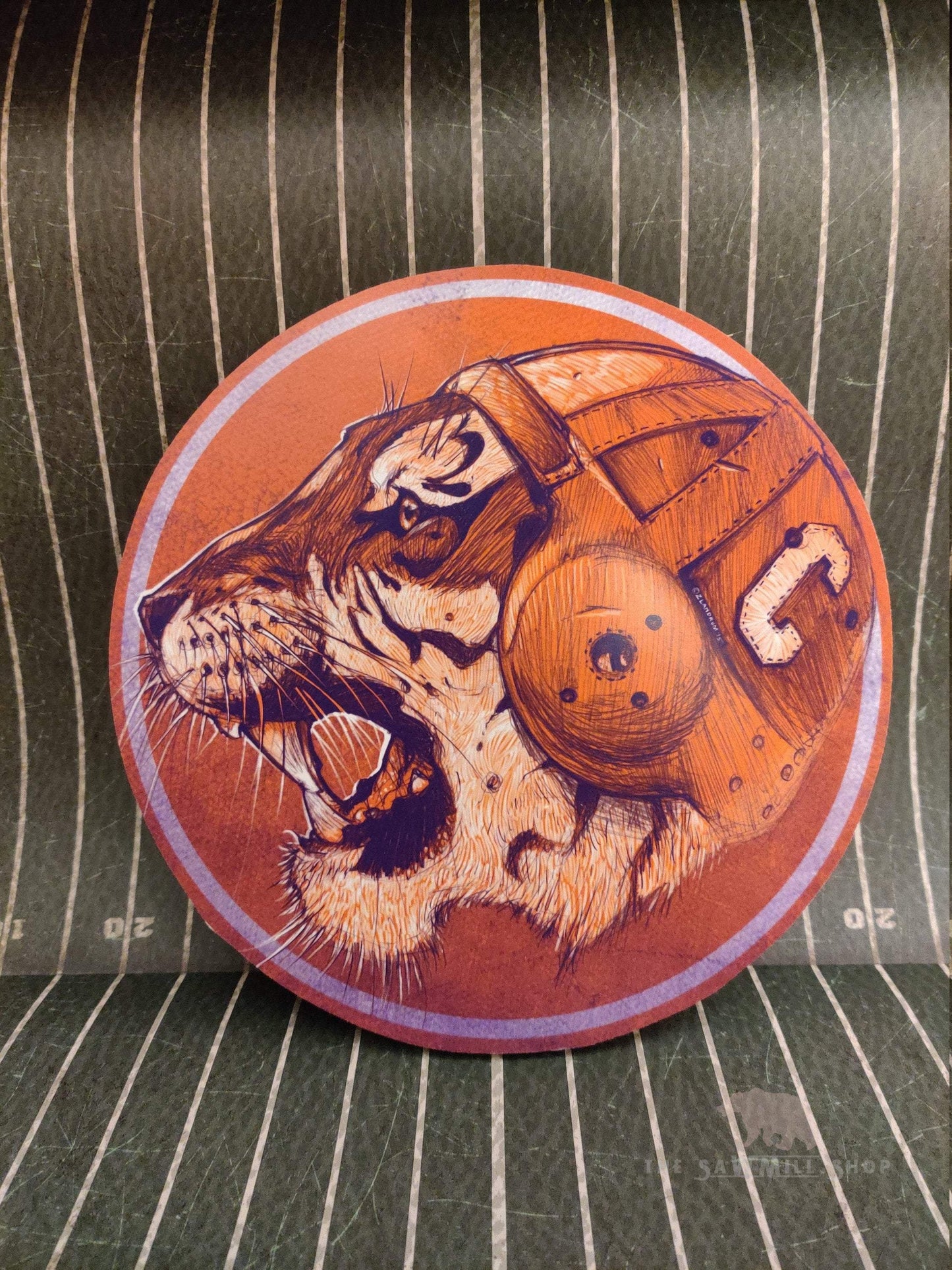 Vintage Clemson Tiger Circle Man Cave Football Decor-The Sawmill Shop