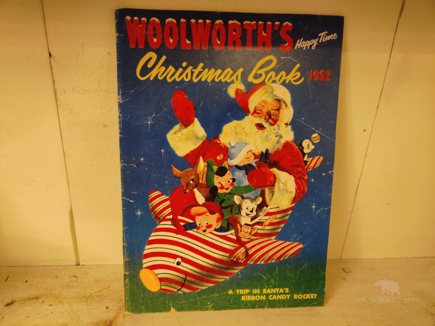 Retro Christmas Book Cover Artwork Wood Cutouts-The Sawmill Shop