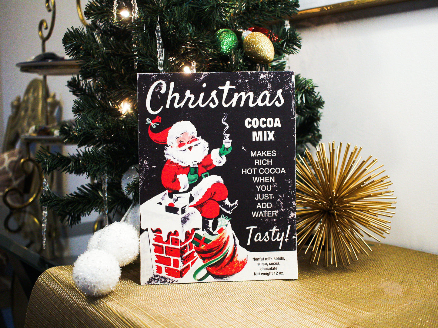 Retro Christmas Book Cover Artwork Wood Cutouts-The Sawmill Shop