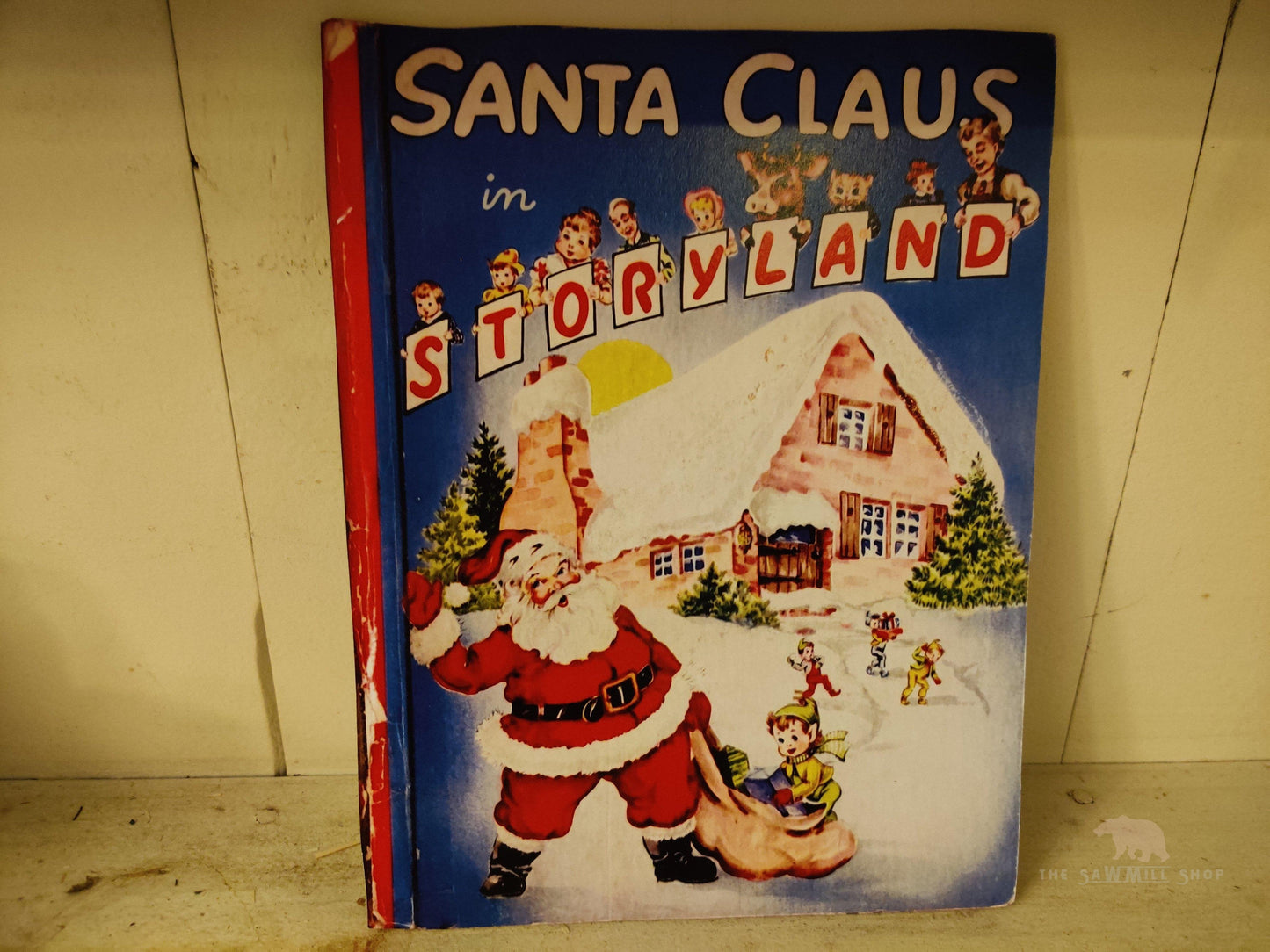 Retro Christmas Book Cover Artwork Wood Cutouts-The Sawmill Shop