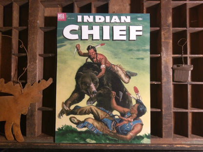 Dell Indian Chief Comics Wood Plaque-The Sawmill Shop