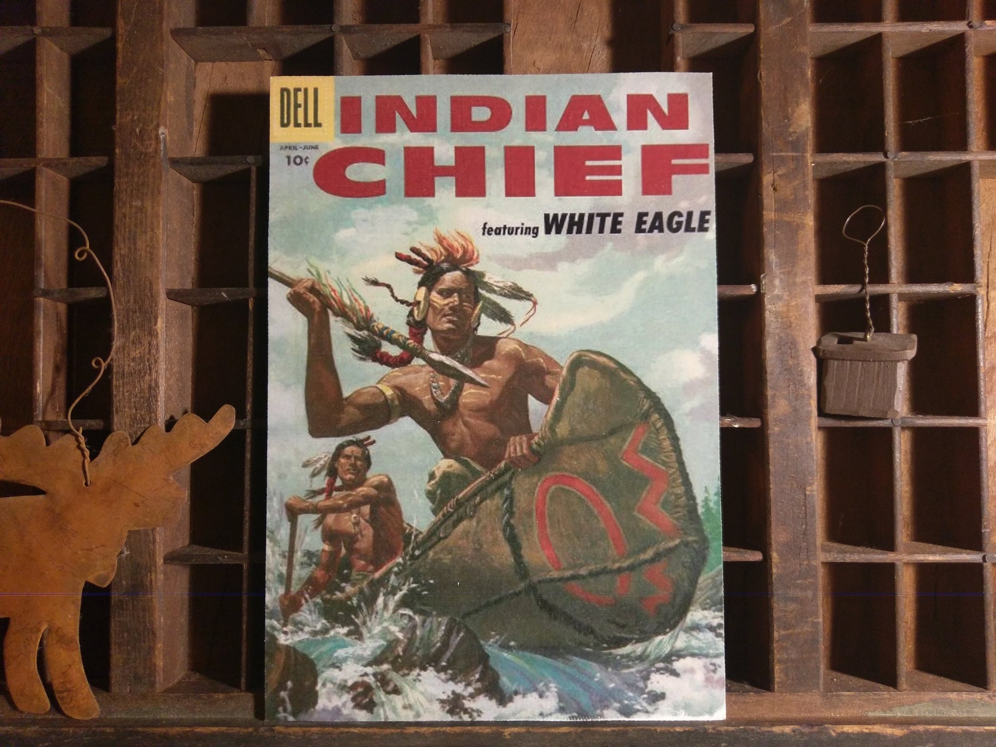 Dell Indian Chief Comics Wood Plaque-The Sawmill Shop