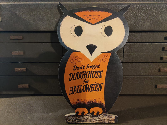 Don't Forget Doughnuts for Halloween Owl Wood Cutout