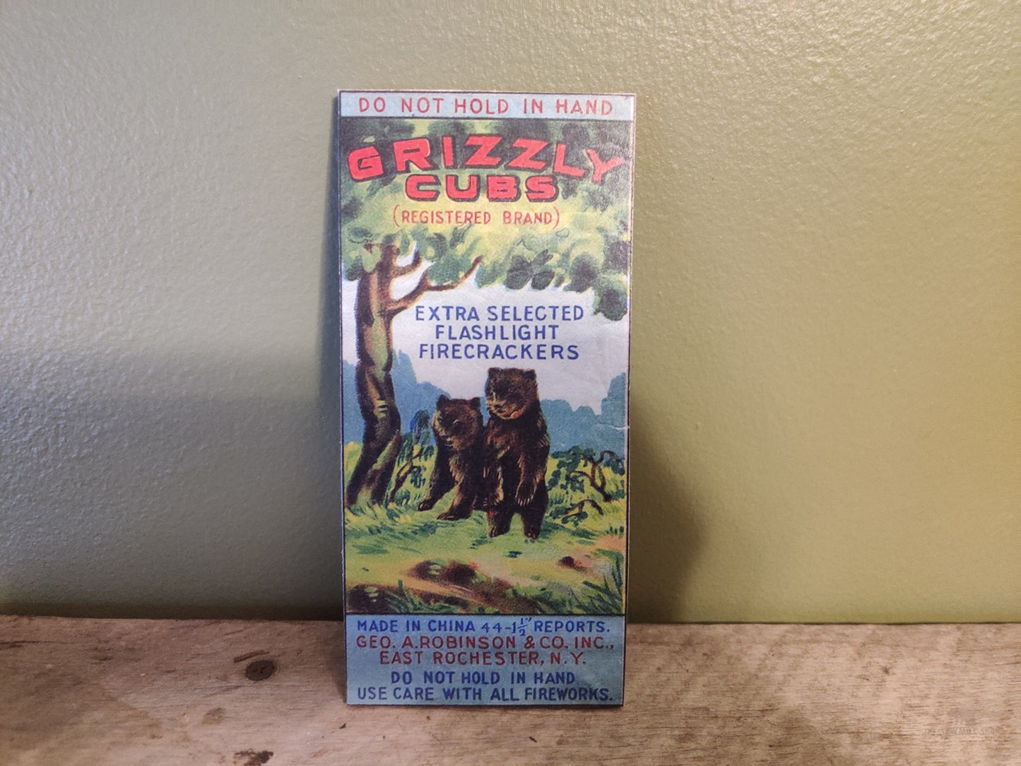 Grizzly Cub Firecrackers Fourth of July Wood Cutout-The Sawmill Shop