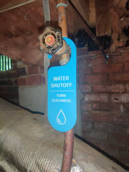 Water Main Shutoff Line Marker for Crawlspace or Basement