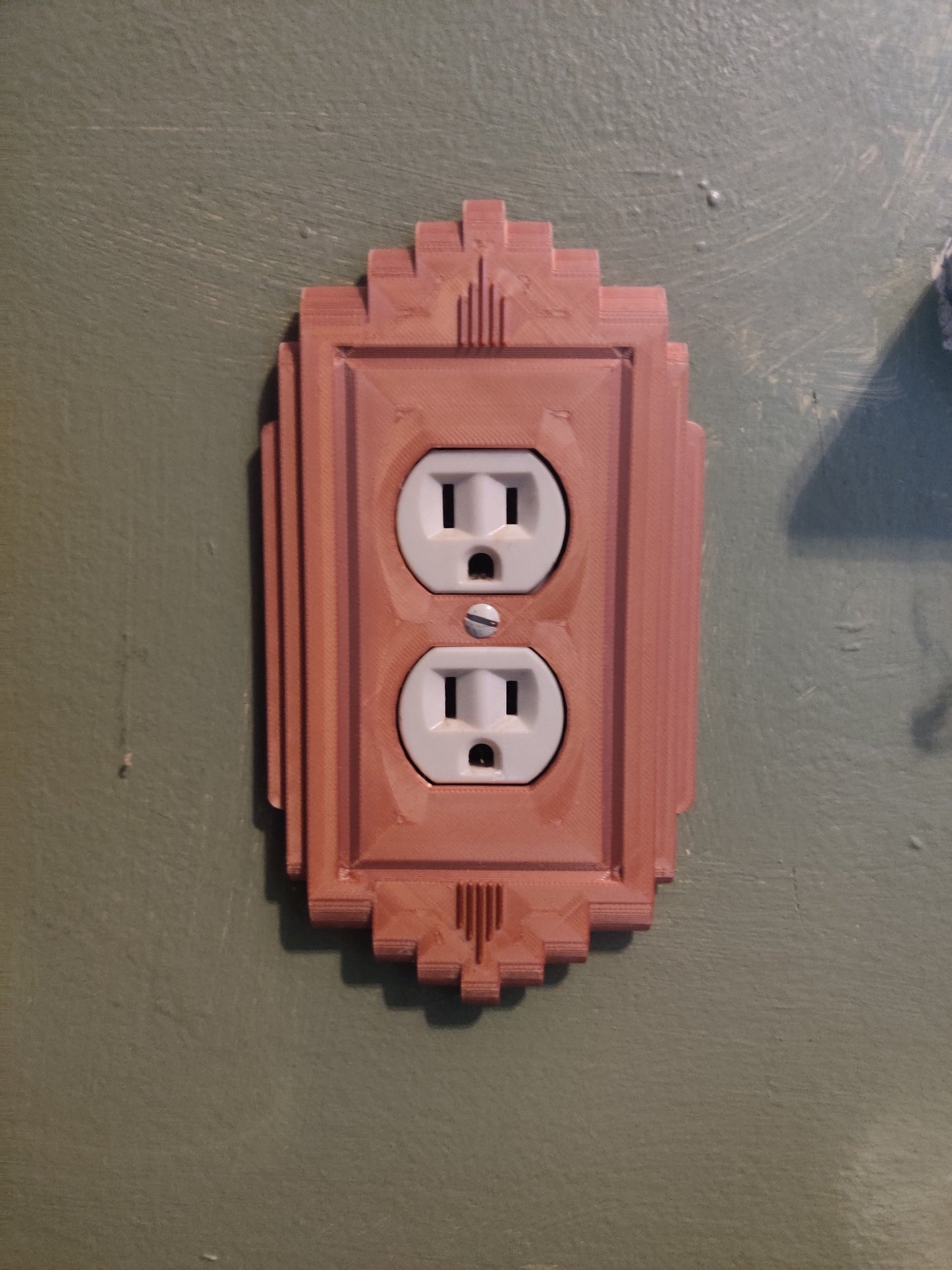 3D Printed Art Deco Copper Wall Switchplate Outlet Cover