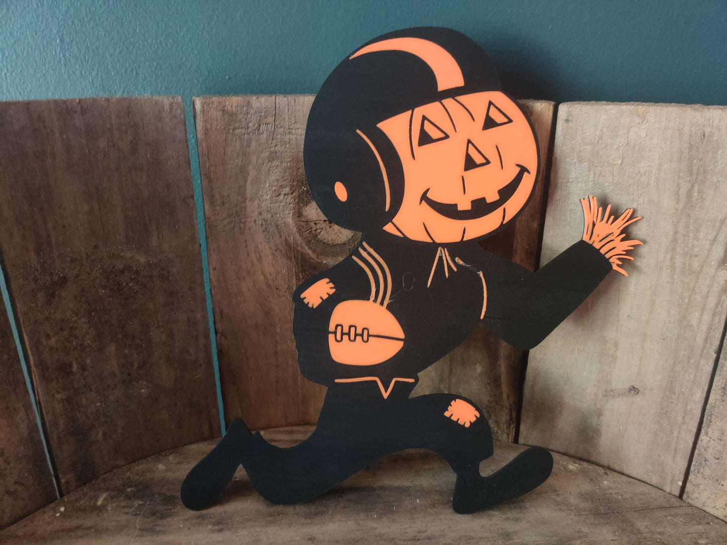 Halloween Pumpkin Football Player 3D Printed Fall Decor