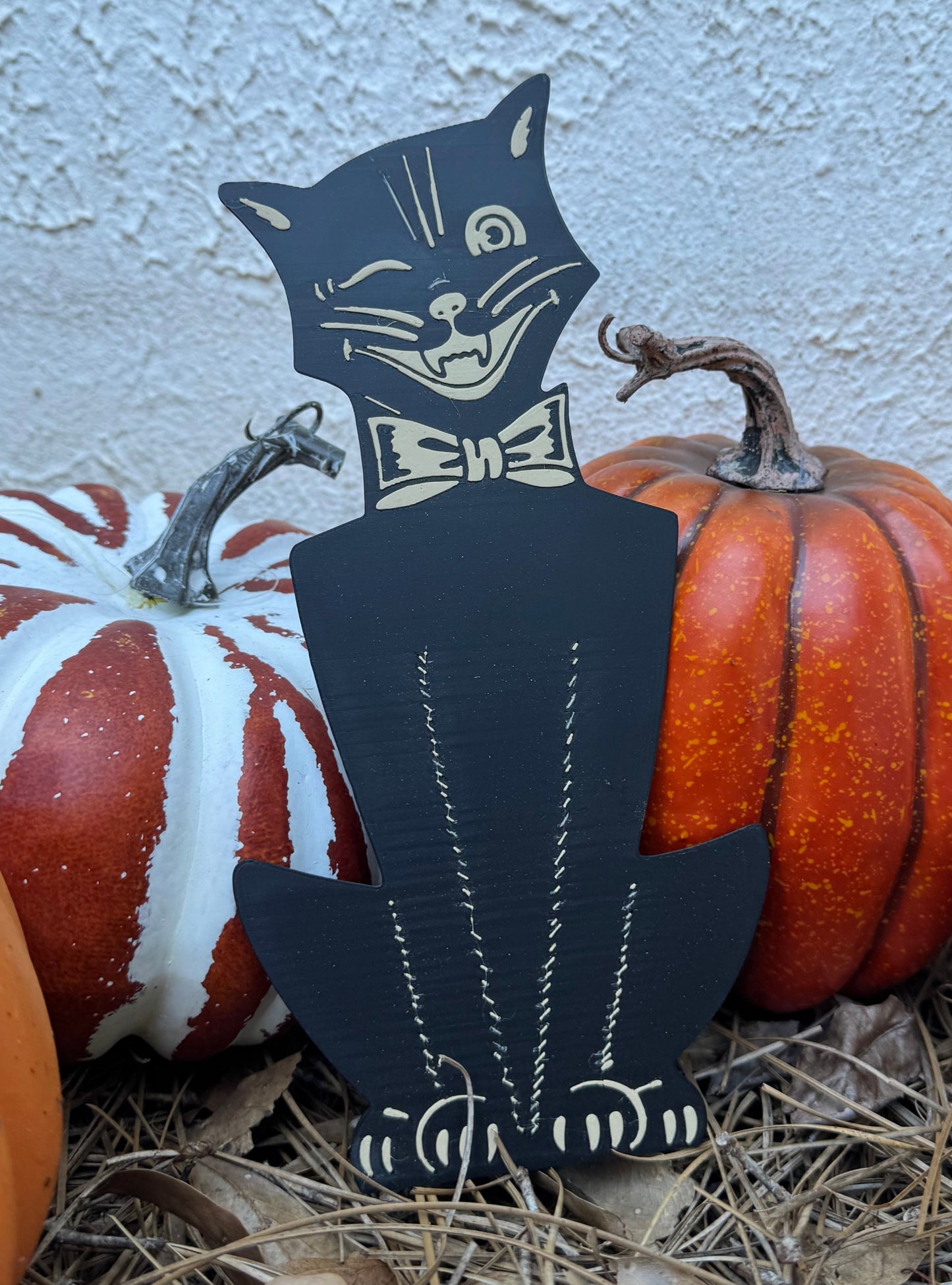 Halloween Winking Bowtie Cat 3D Printed Decoration