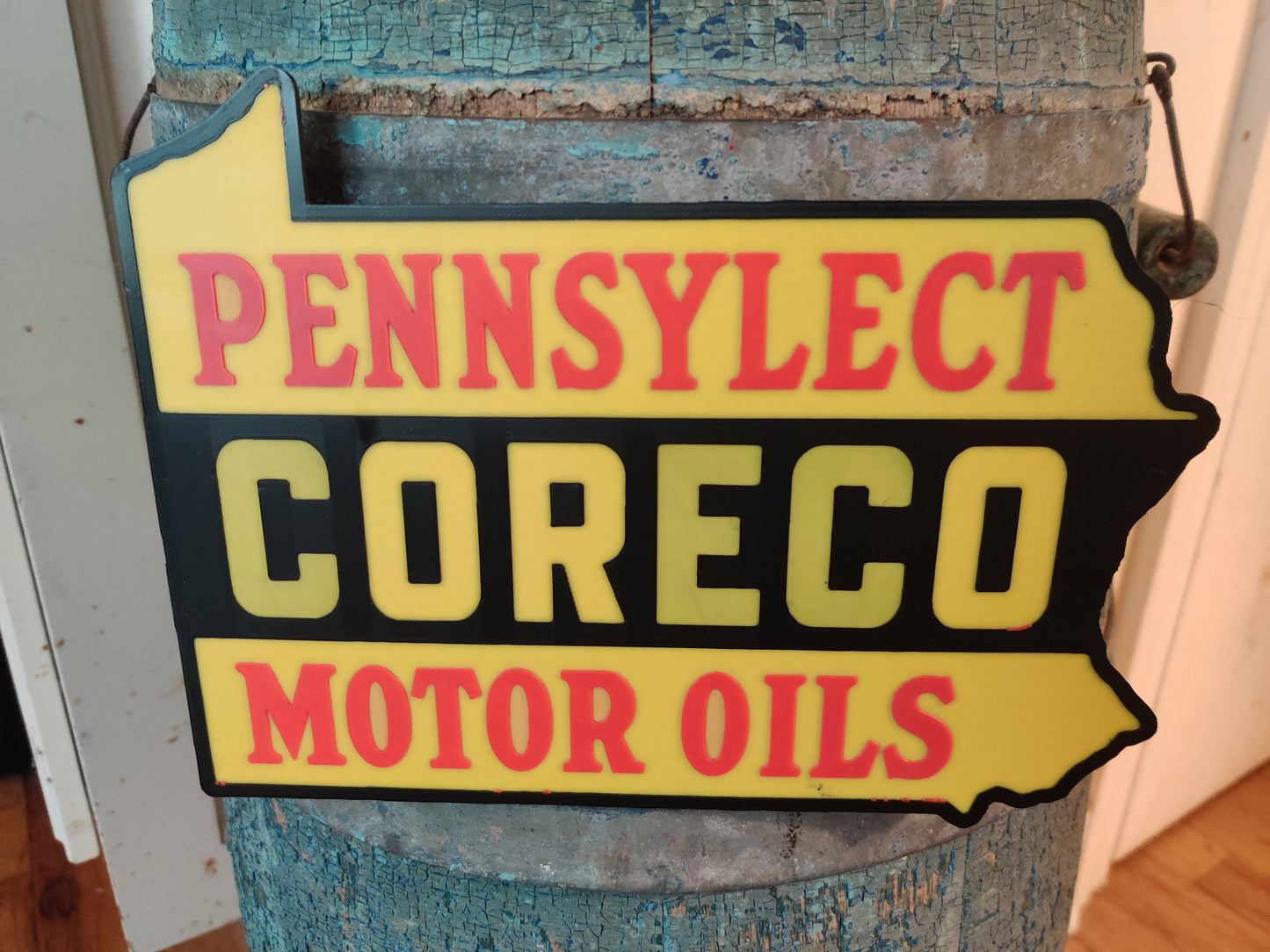 Pennsylect Coreco Motor Oils Petroliana 3D Printed Sign