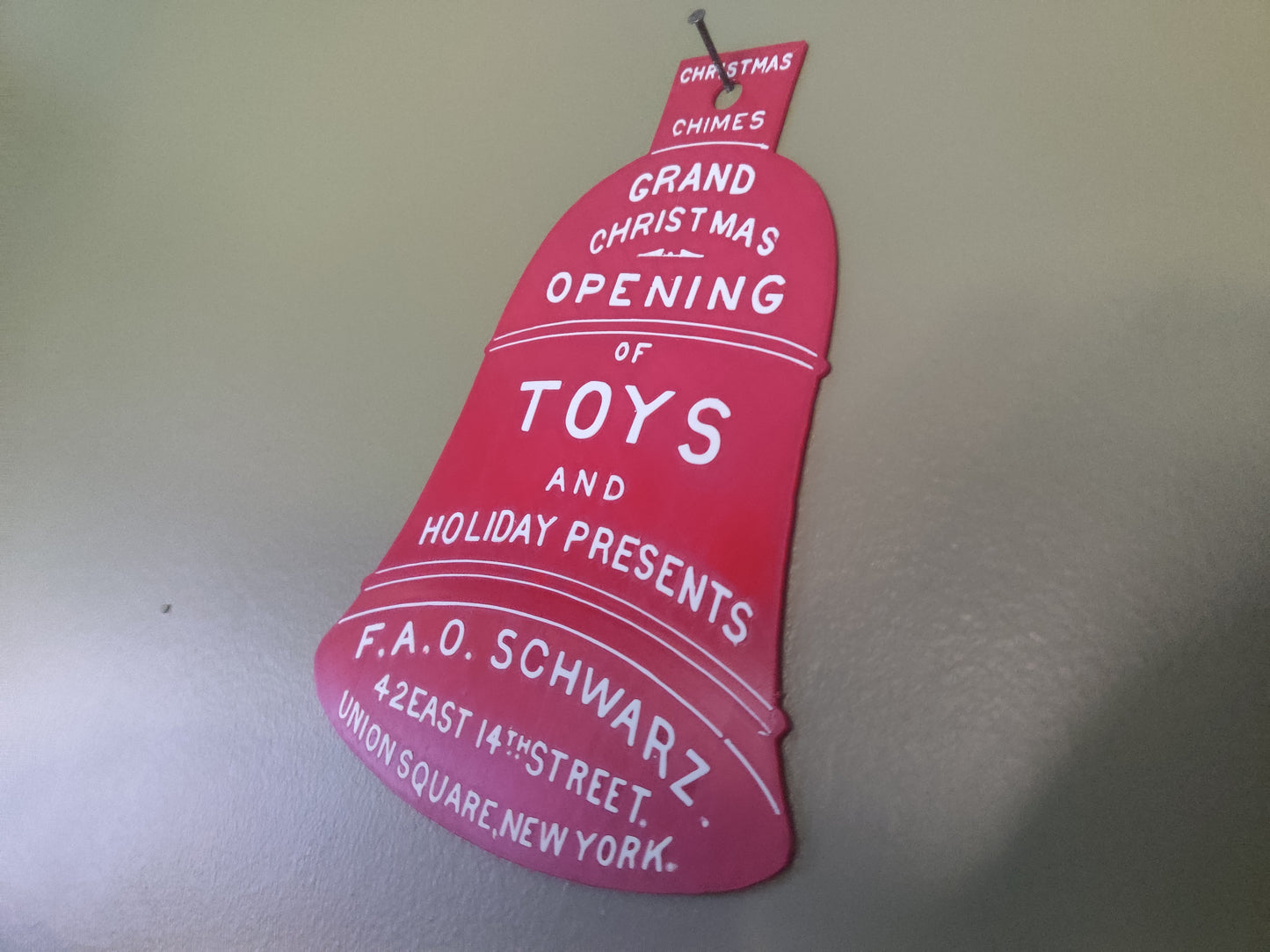 FAO Schwartz Grand Opening Christmas Toys Bell 3D Printed Christmas Decor