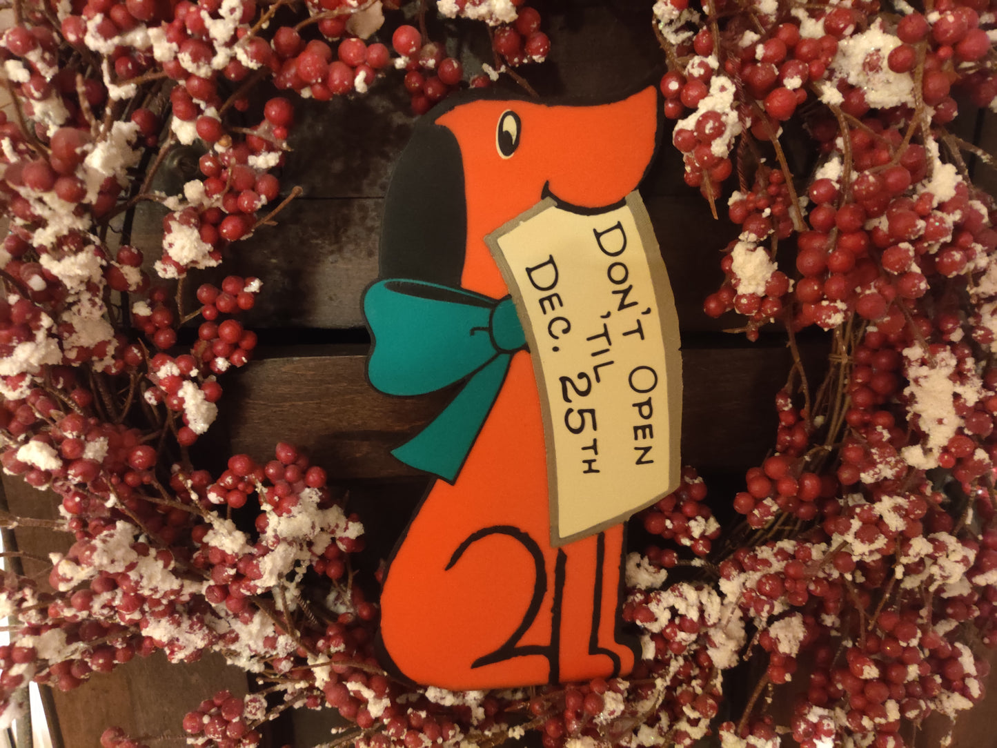 Don't Open Til Christmas Red Dog 3D Printed Christmas Decor