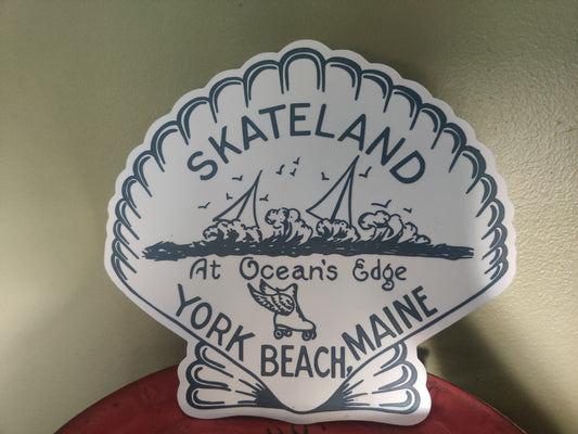 Skateland At Oceans Edge Seashell 3D Printed Sign