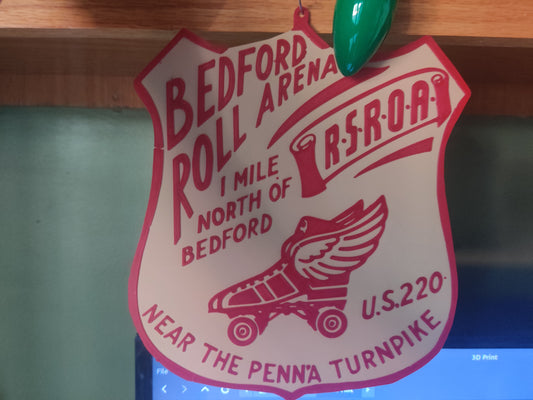 Bedford Roll Arena Pennsylvania Roller Skate Rink 3D Printed Sign