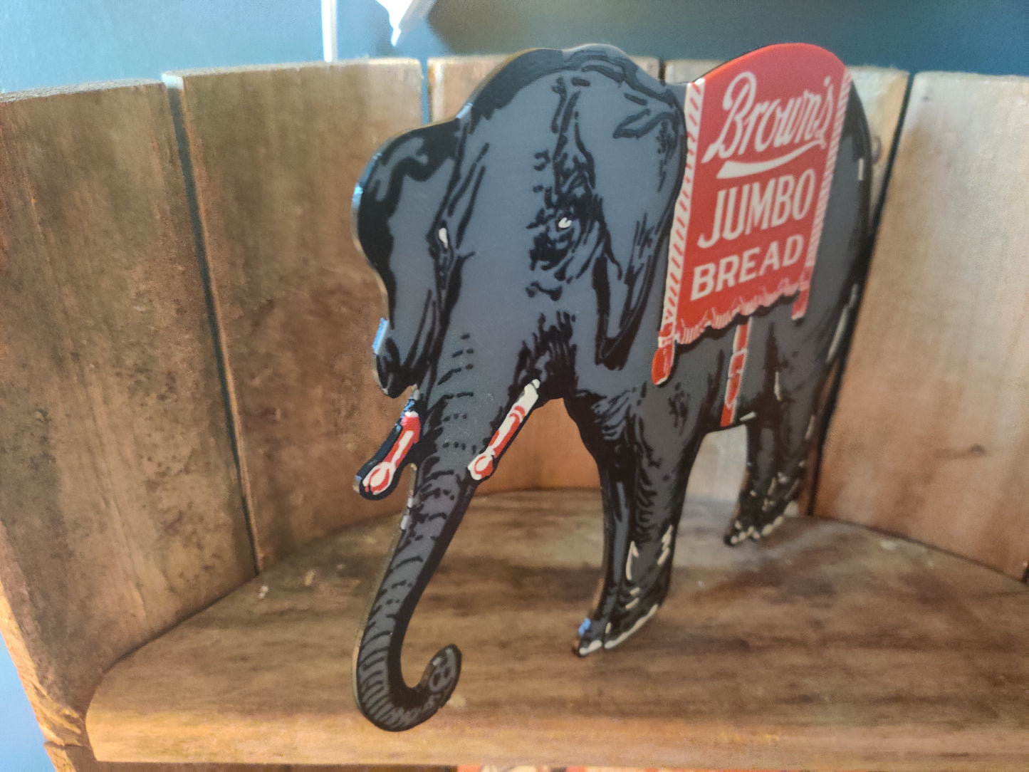 Brown's Jumbo Bread Circus Elephant 3D Printed Sign