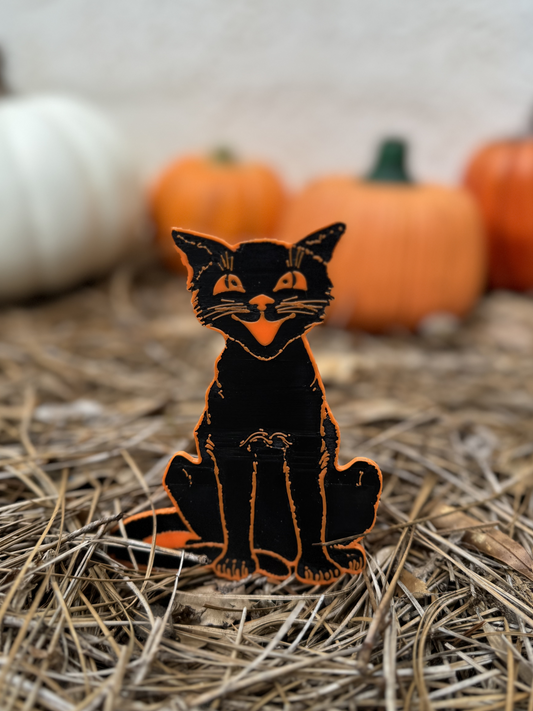 Halloween Sitting Cat 3D Printed Decoration