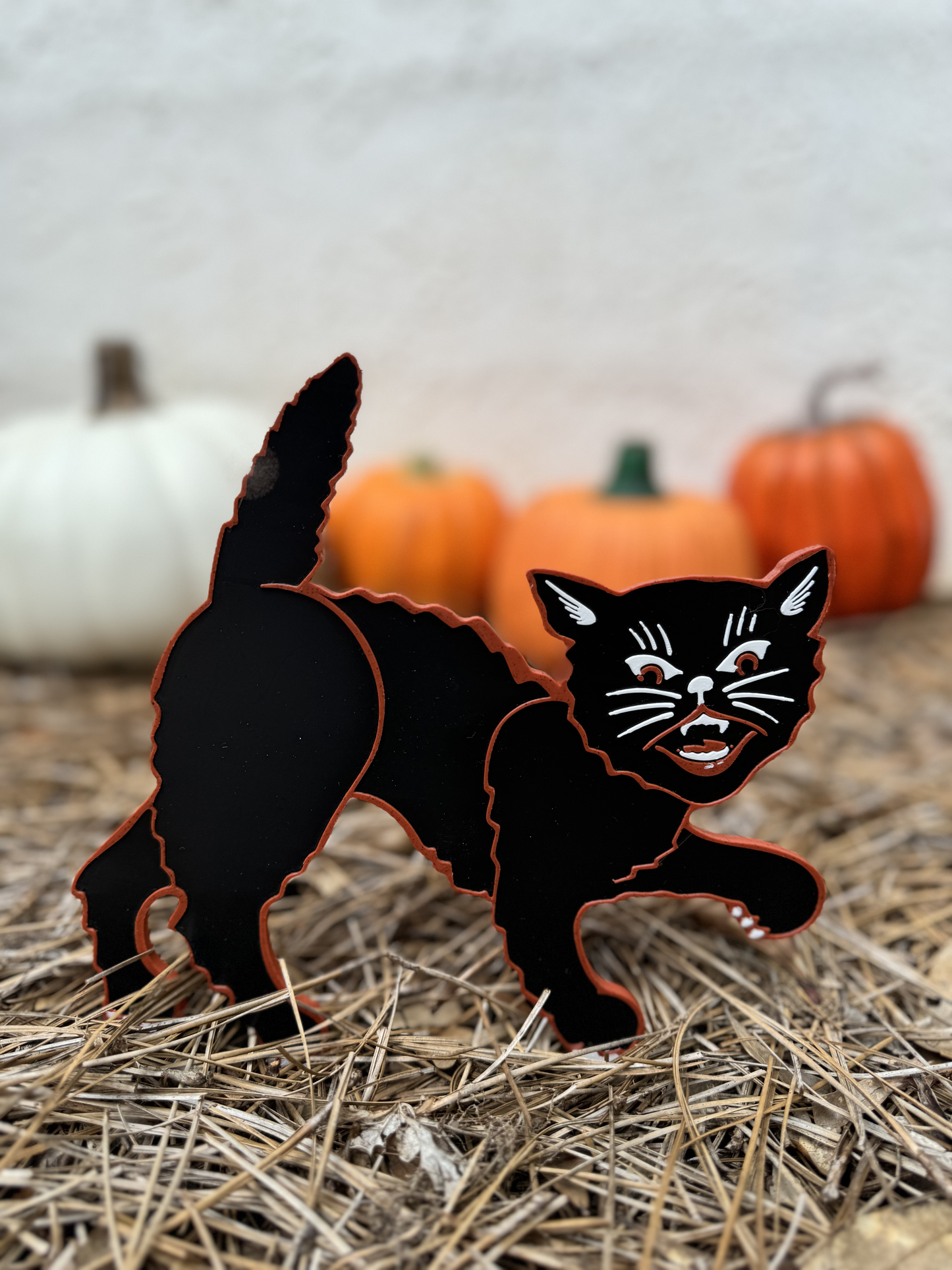 Primitive Halloween Cat 3D Printed Decor