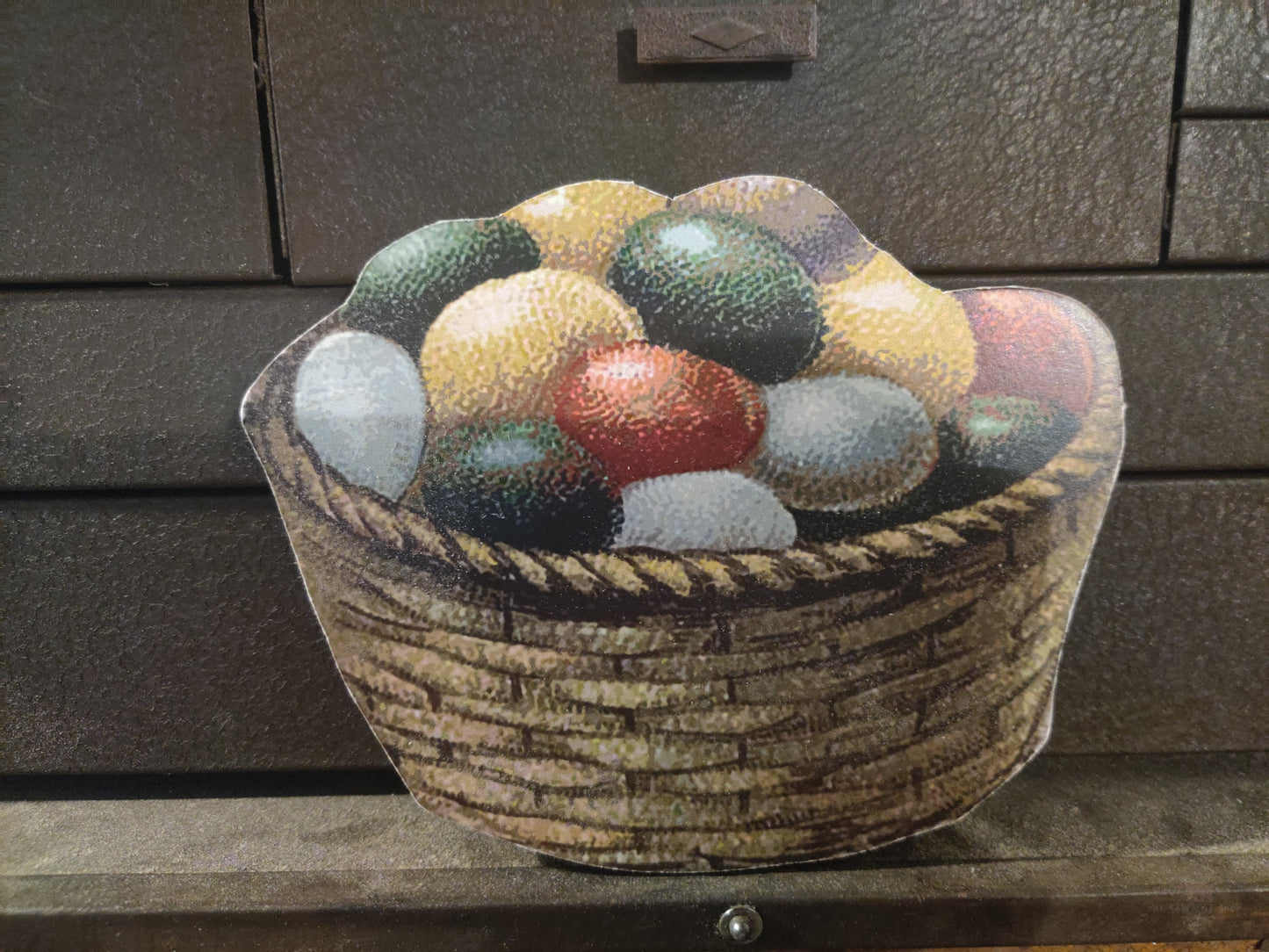 Easter Eggs Basket Wood Cutout