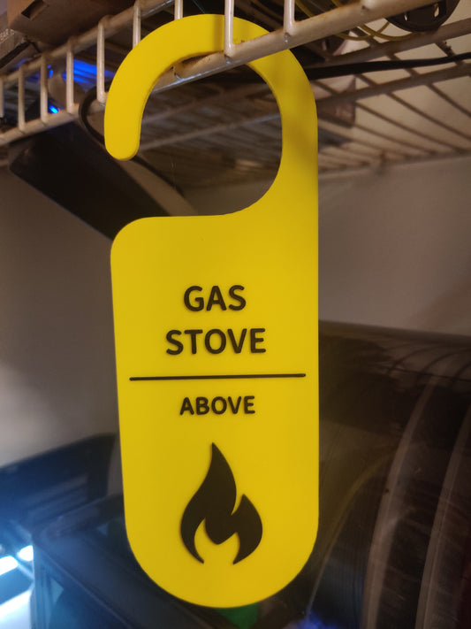 Gas Stove Above Natural Gas Line Marker for Crawlspace or Basement