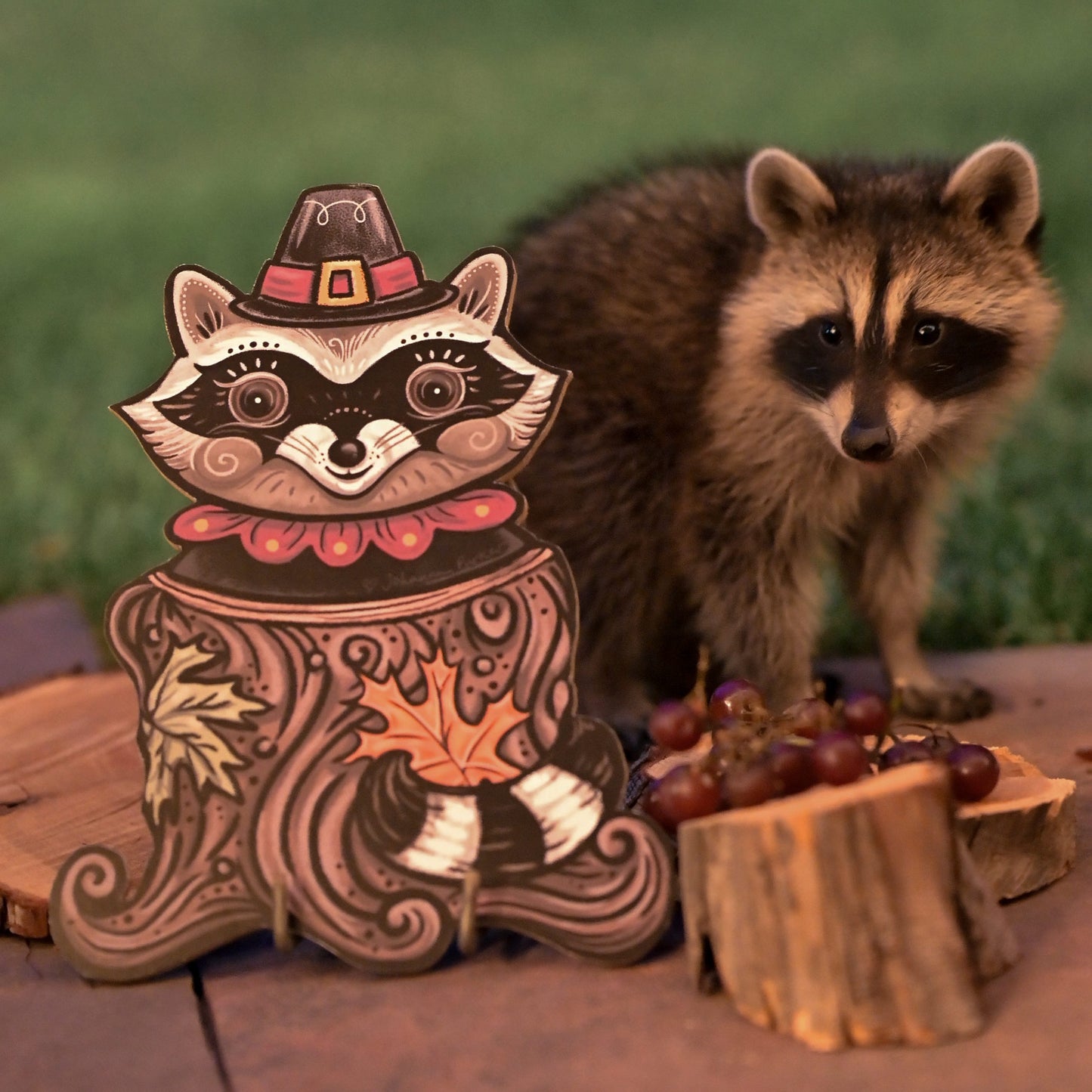 Johanna Parker Pilgrim Raccoon Wood Cutout