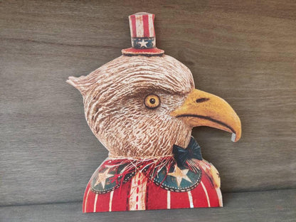 Johanna Parker Fourth of July Patriotic Eagle Wood Cutout-The Sawmill Shop