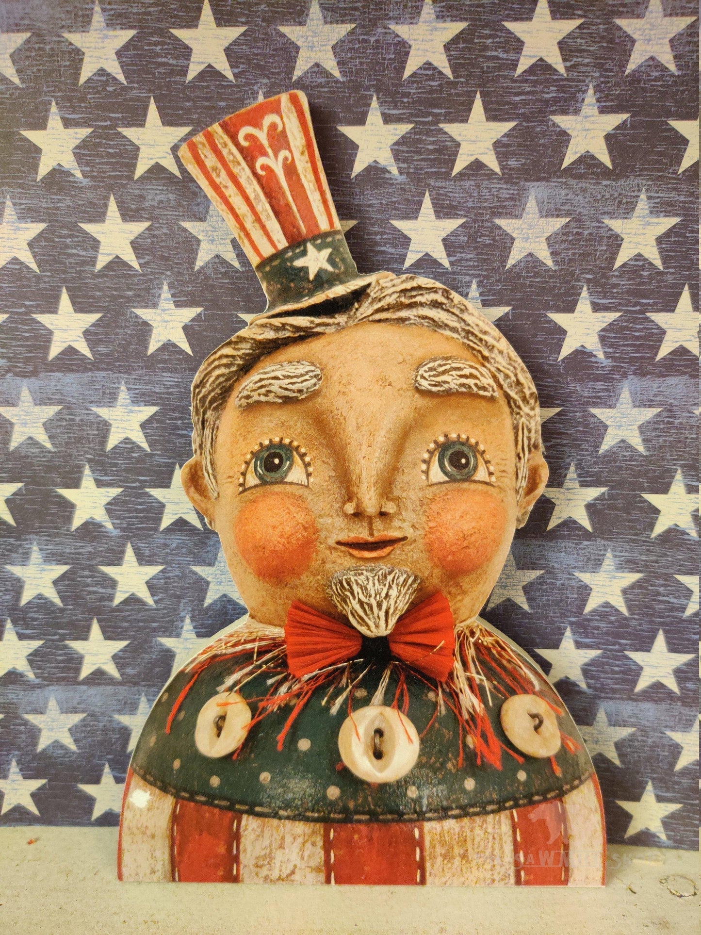 Johanna Parker Fourth of July Uncle Sam Vintage Artwork Wood Cutout-The Sawmill Shop