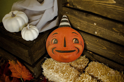 Vintage Johanna Parker Halloween Jack O Lantern Wood Cutout-The Sawmill Shop