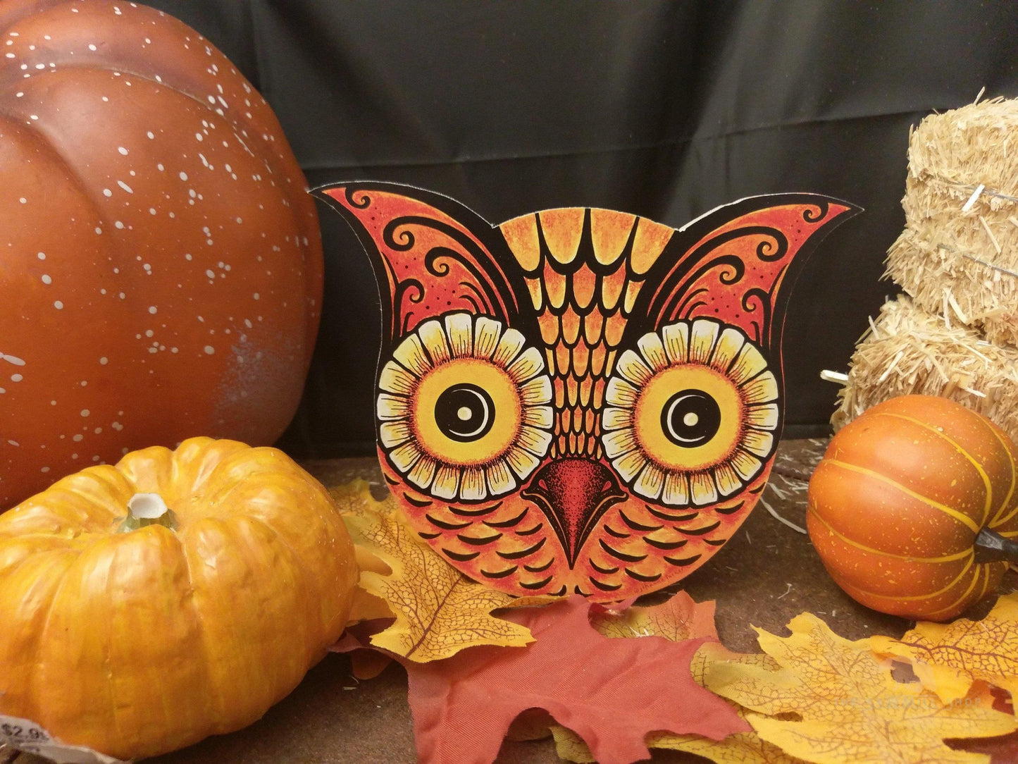 Vintage Johanna Parker Halloween Owl Artwork Wood Cutout-The Sawmill Shop