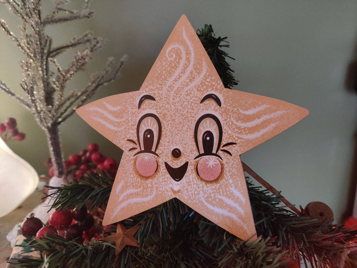 Johanna Parker New Year Star Wood Cutout Winter Decor