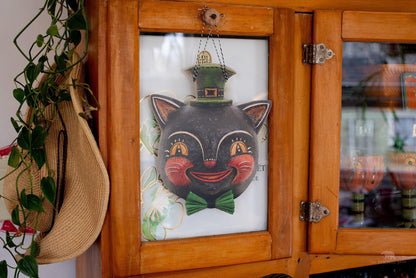 Johanna Parker St. Patrick's Day Cat Head Wood Cutout for Spring Decorating-The Sawmill Shop