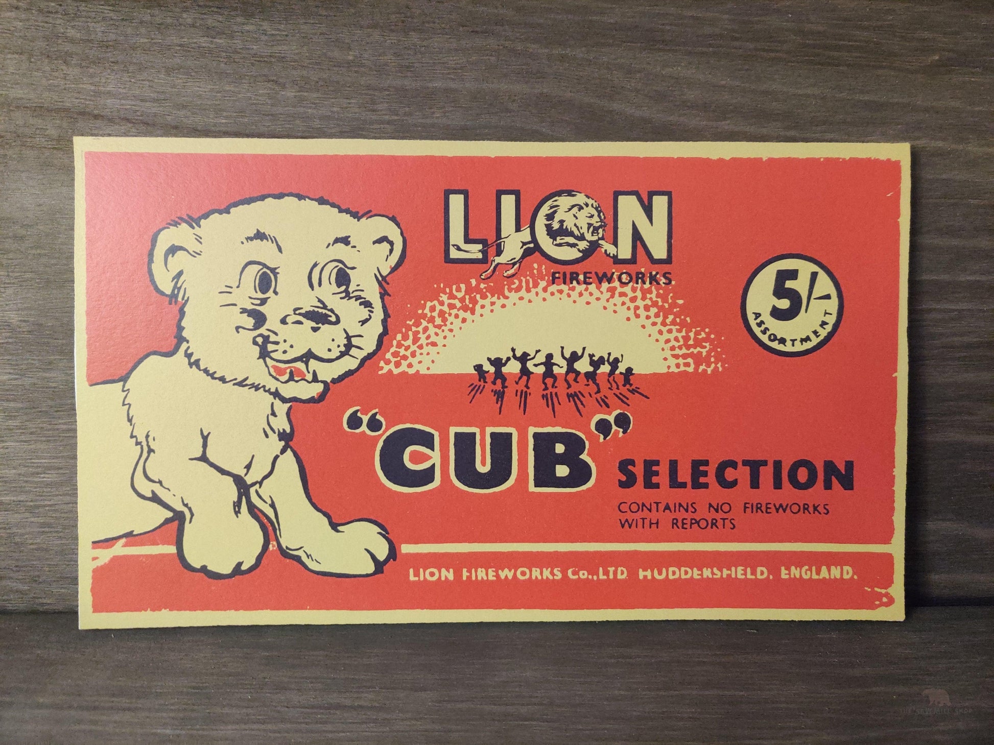 Lion Cub Firecrackers Fourth of July Vintage Artwork Wood Cutout-The Sawmill Shop