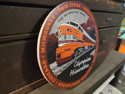 Milwaukee Road Olympian Hiawatha Train Wood Cutout-The Sawmill Shop