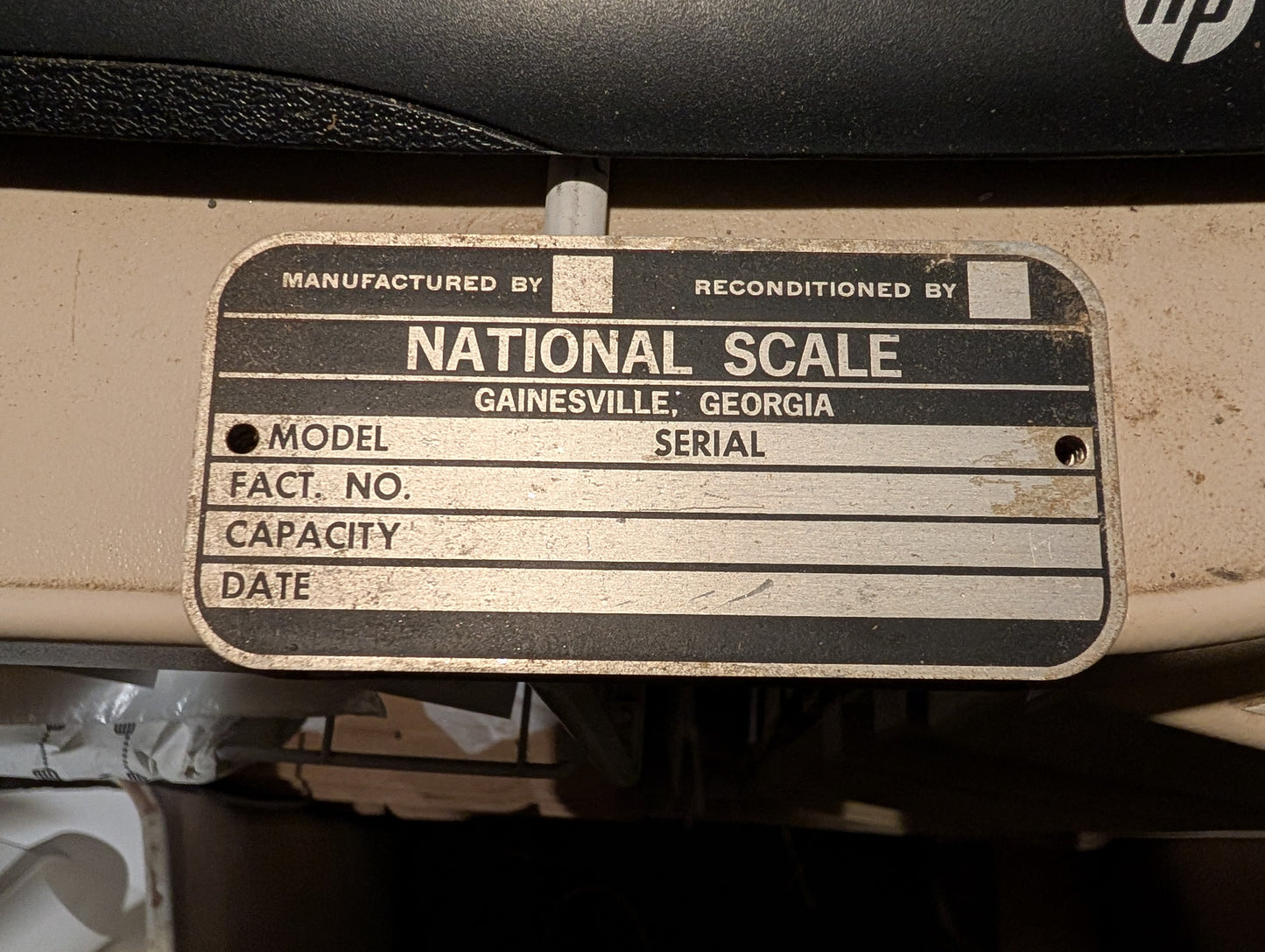 National Scale Gainesville Georgia Vintage Rectangular Nameplate