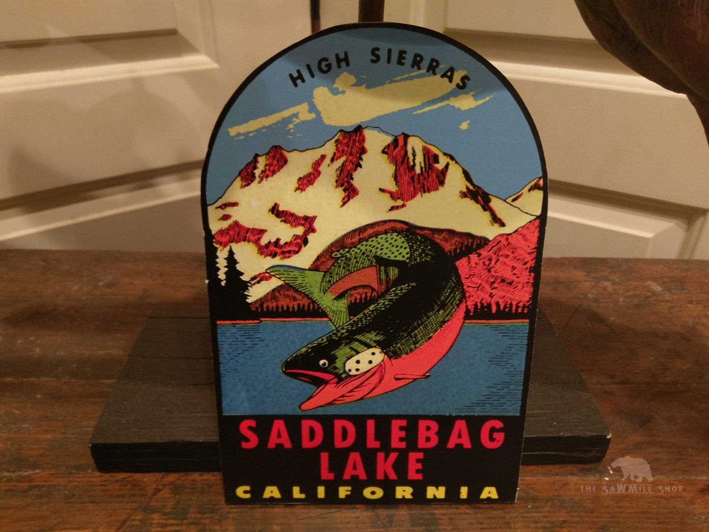 Saddlebag Lake California Vintage Artwork Wood Cutout-The Sawmill Shop