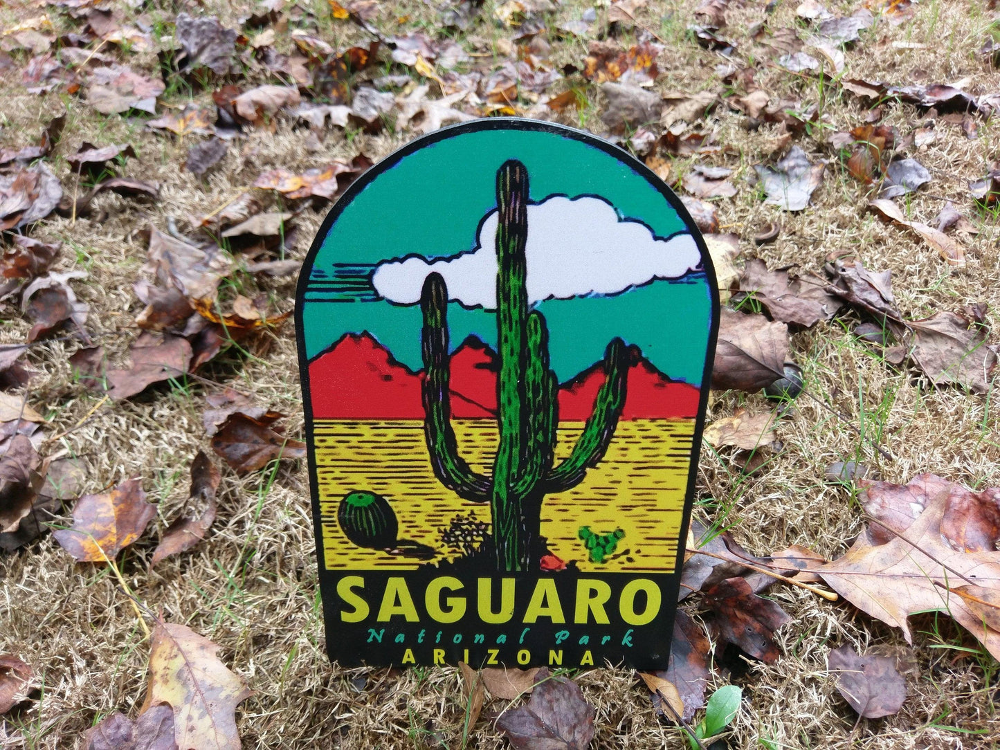 Saguaro National Park Arizona Vintage Artwork Wood Cutout-The Sawmill Shop