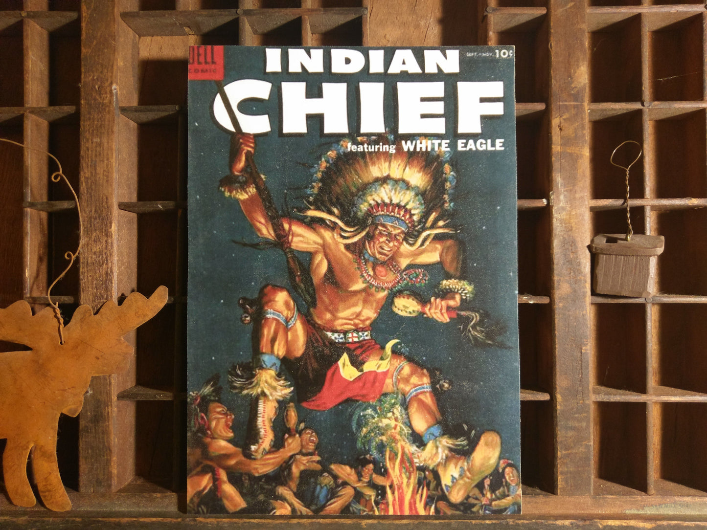 Dell Indian Chief Comics Wood Plaque