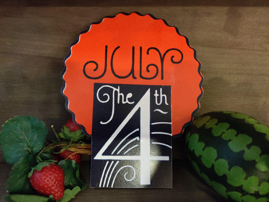 July the Fourth Vintage Artwork Wood Cutout-The Sawmill Shop