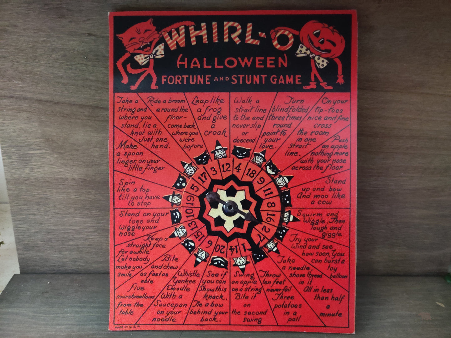 Retro Halloween Whirl-O Halloween Fortune and Stunt Game Wood Cutout