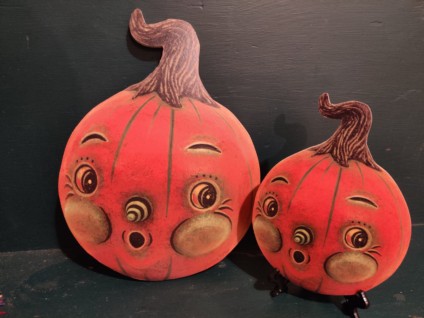 Johanna Parker Cone Nose Pumpkin Wood Cutout-The Sawmill Shop