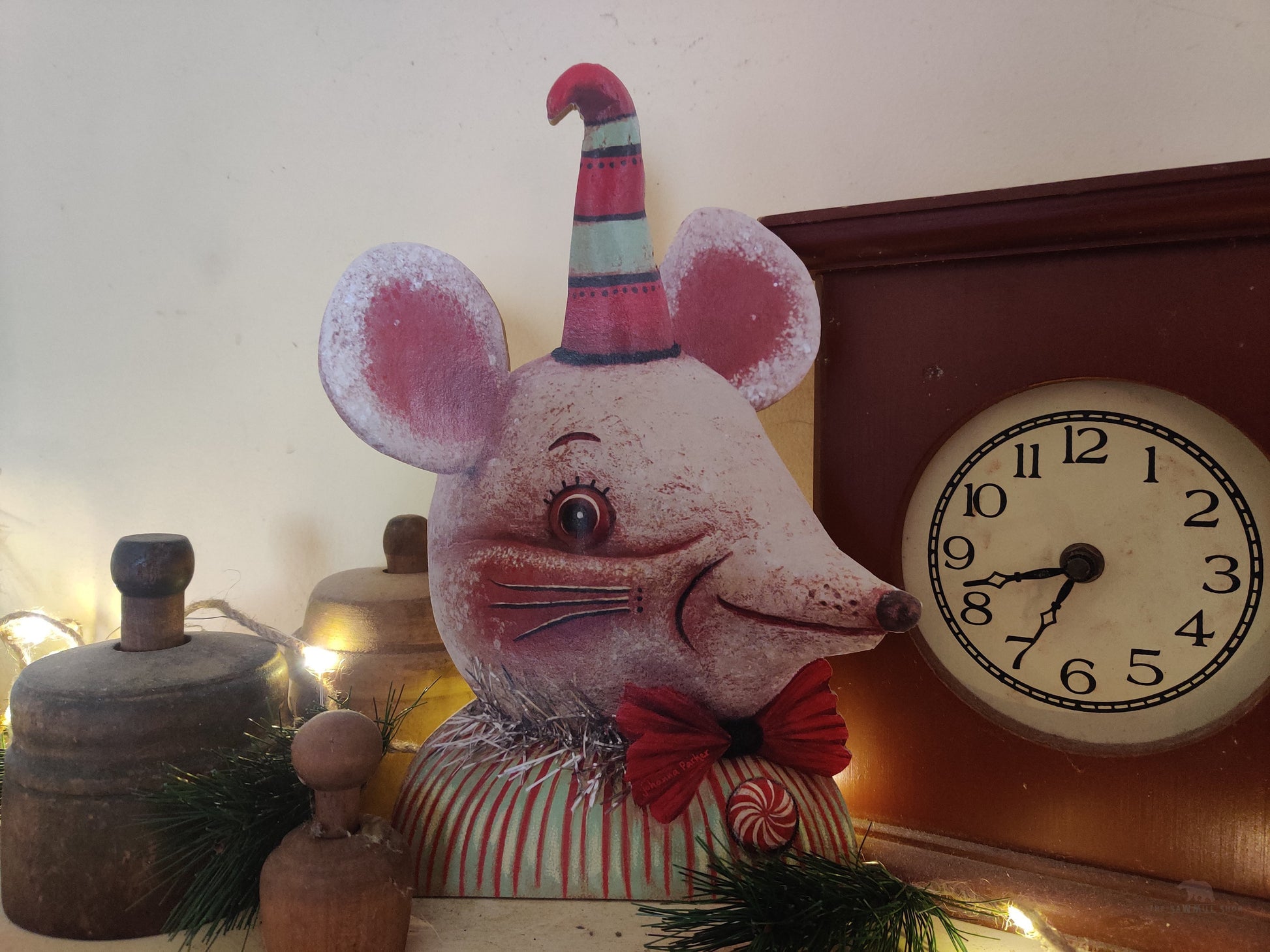 Johanna Parker Christmas Mouse Wood Cutout-The Sawmill Shop