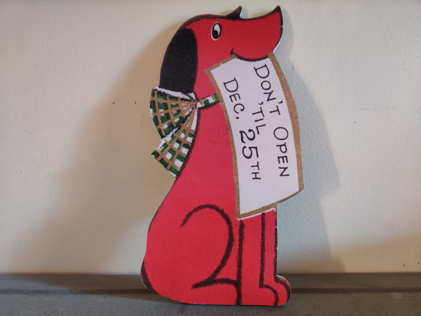 Red Christmas Dog Wood Cutout-The Sawmill Shop