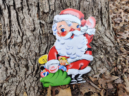 Santa Claus with Toy Sack Wood Cutout