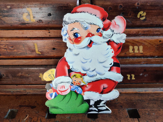 Santa Claus with Toy Sack Wood Cutout