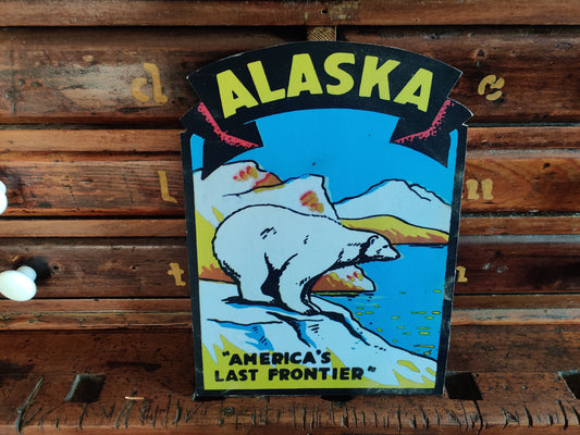 Alaska America's Last Frontier Wood Cutout  Hilda