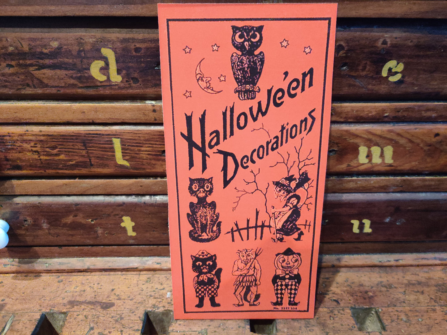 Halloween Decorations Orange Plaque Wood Cutout-The Sawmill Shop