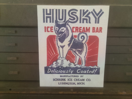 Husky Ice Cream Bar Wood Cutout
