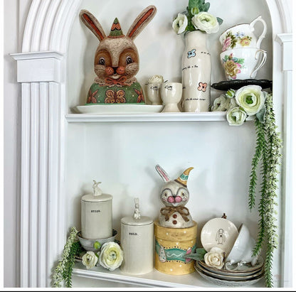 Johanna Parker Easter White Chocolate Bunny Rabbit Head Wood Cutout