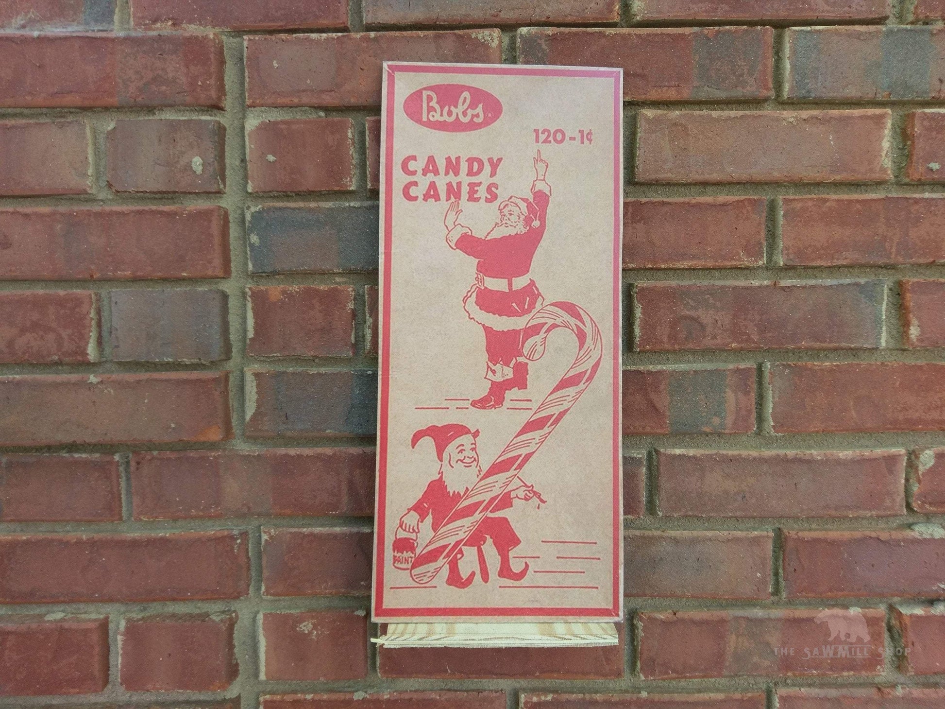 Bobs Candy Canes Christmas Vintage Box Art Wood Cutout-The Sawmill Shop