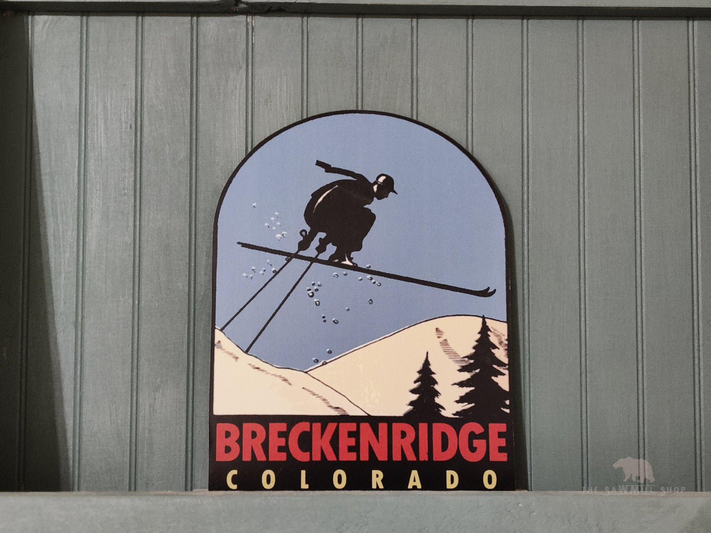 Breckenridge Colorado Ski Slopes Vintage Artwork Wood Cutout-The Sawmill Shop